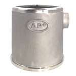 Side-on view of outer casing for 8kW submersible pumps (G8C58-0001-8KW-SS2), directly showing the AP+ logo.