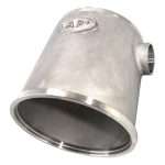 Outer casing for 8kW submersible pumps (G8C58-0001-8KW-SS2), viewed slightly from underneath on white background
