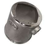 Outer casing for 8kW submersible pumps (G8C58-0001-8KW-SS2), top-down view showing machined cast surfaces on white background