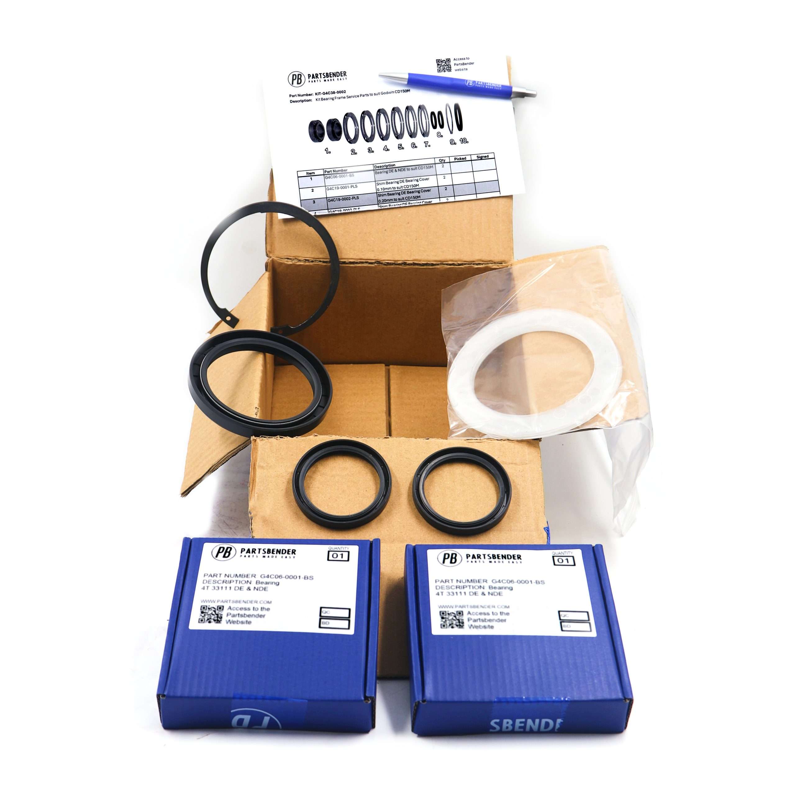 KIT-G4C38-0002 Bearing Frame Service Parts Kit – In Box for Godwin CD150M and Sykes CP150i CP220i Pumps